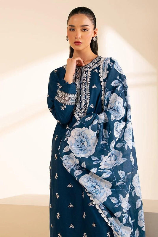 3 Pcs Women's Unstitched Embroidered Suit