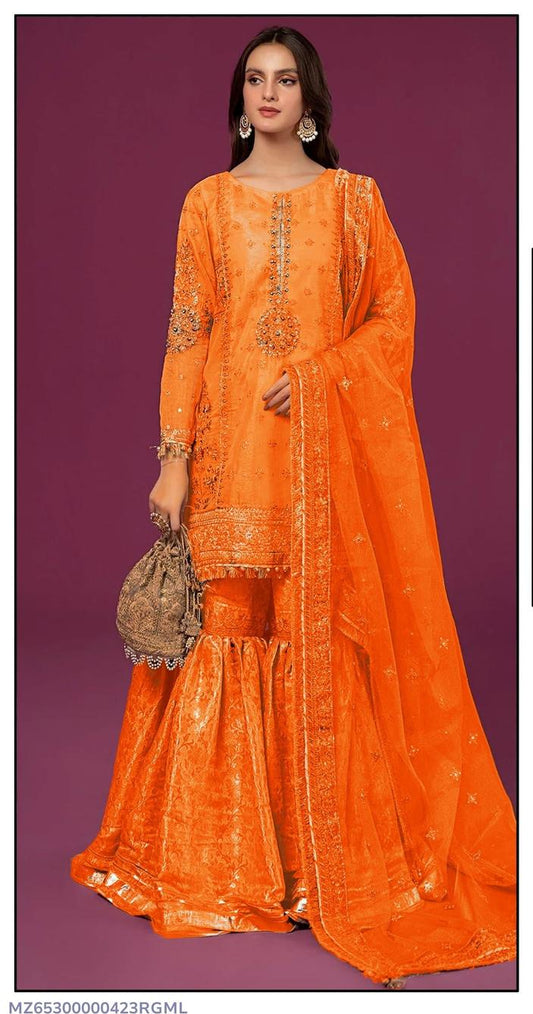 3 Pcs Women's Unstitched Embroidered Suit