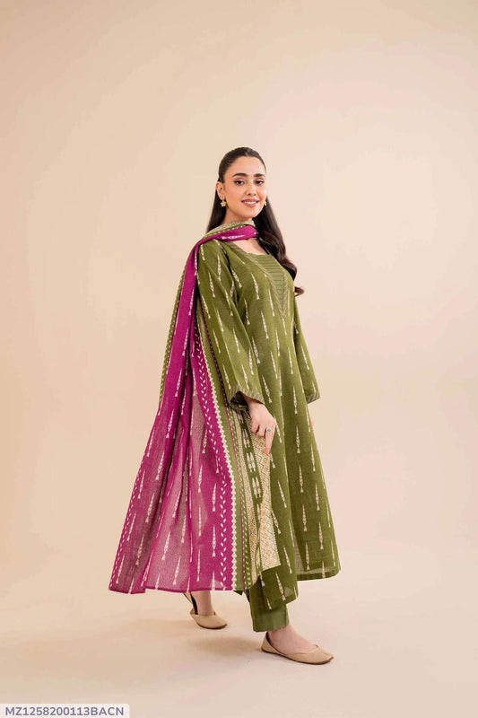 3 Pcs Women's Unstitched Printed Suit